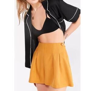 Urban Outfitter Utopia pleated shorts mustard yellow